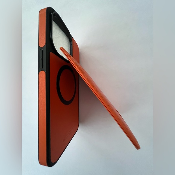 SkyEagle Compatible Magsafe 2 in 1 Semi-Detachable iPhone 15 Pro Max Orange Case - Picture 10 of 16